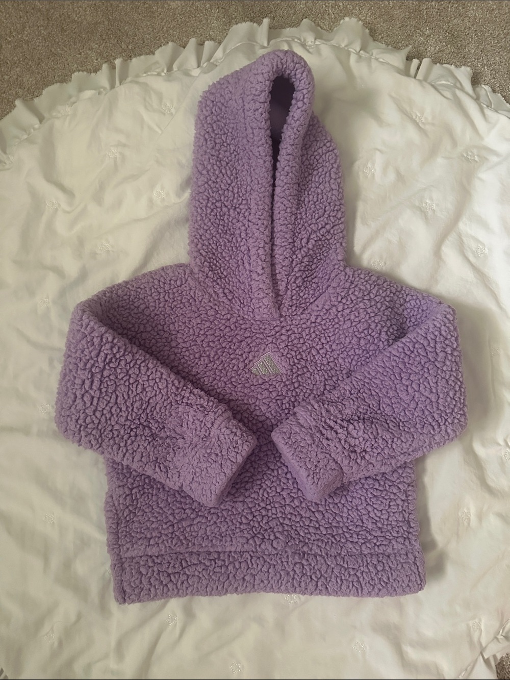 adidas Lavender Sherpa Hoodie for Kids